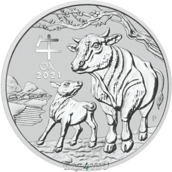 2021 Lunar 3 Ochse 1oz Silber BU